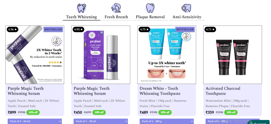 perfora teeth care products