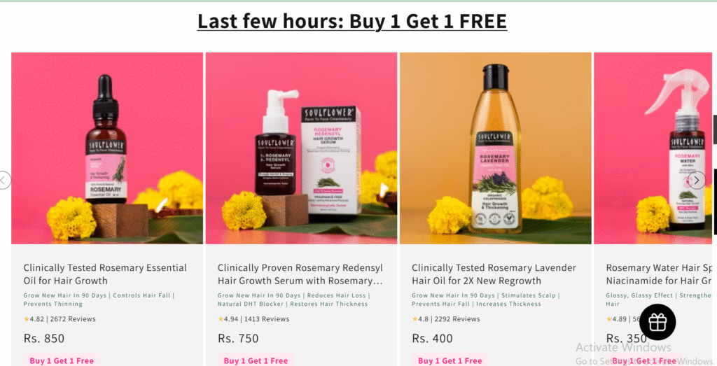 Soulflower Buy 1 Get 1 Free Offers in India